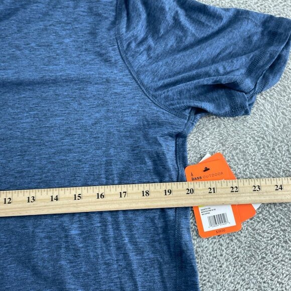 Bass Outdoor Microtech Performance Short Sleeve Tee Blue Mens M NWT 1362 - Picture 8 of 10